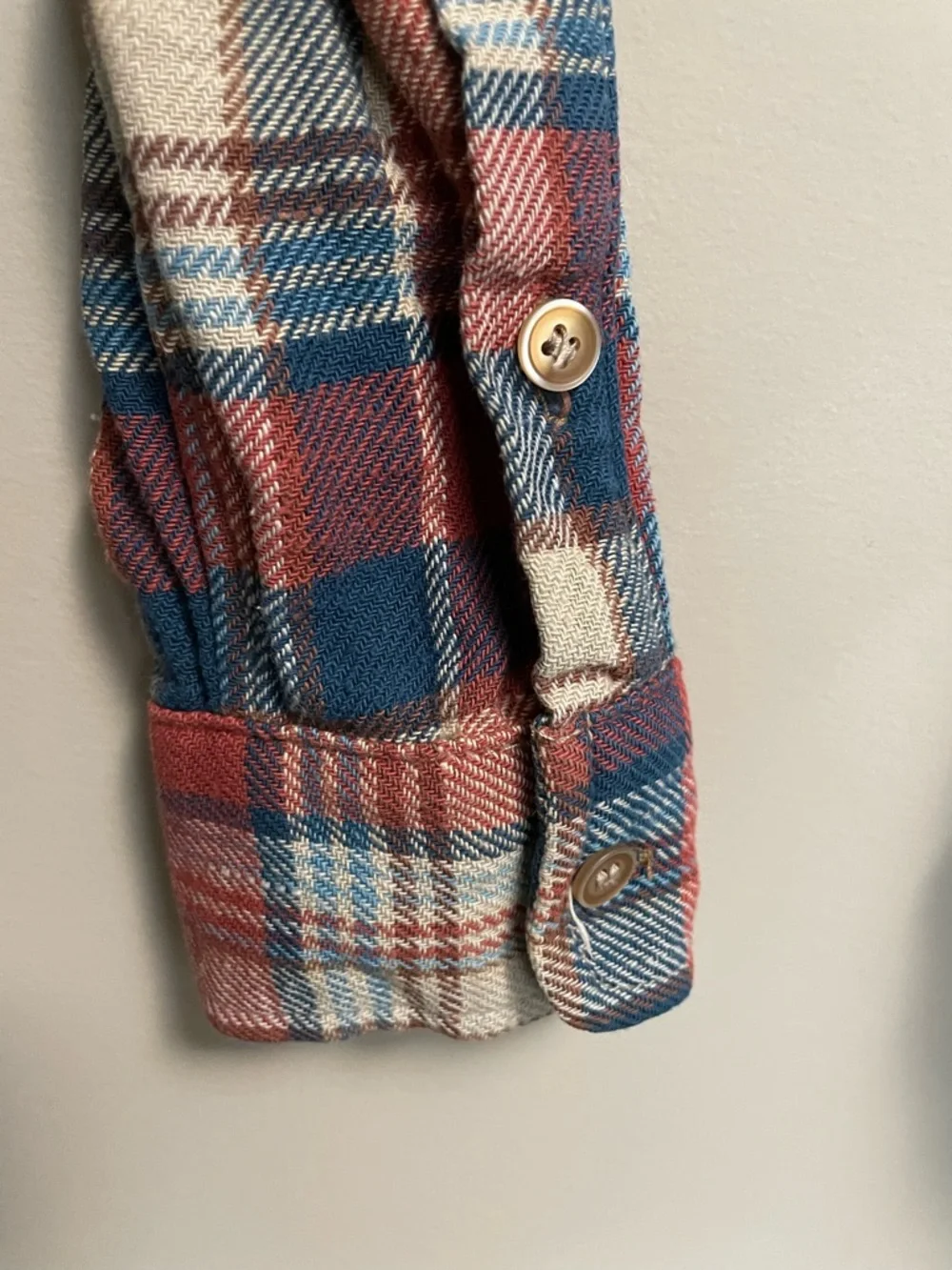 MOTHER Denim Blue & Orange Plaid Button Down Blouse Shirt Women’s XS - Picture 6 of 13